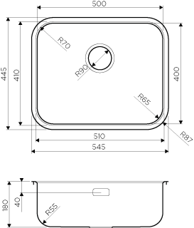 Мойка кухонная Omoikiri Omi 54-U/IF-IN нерж.сталь/нержавеющая сталь